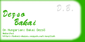 dezso bakai business card